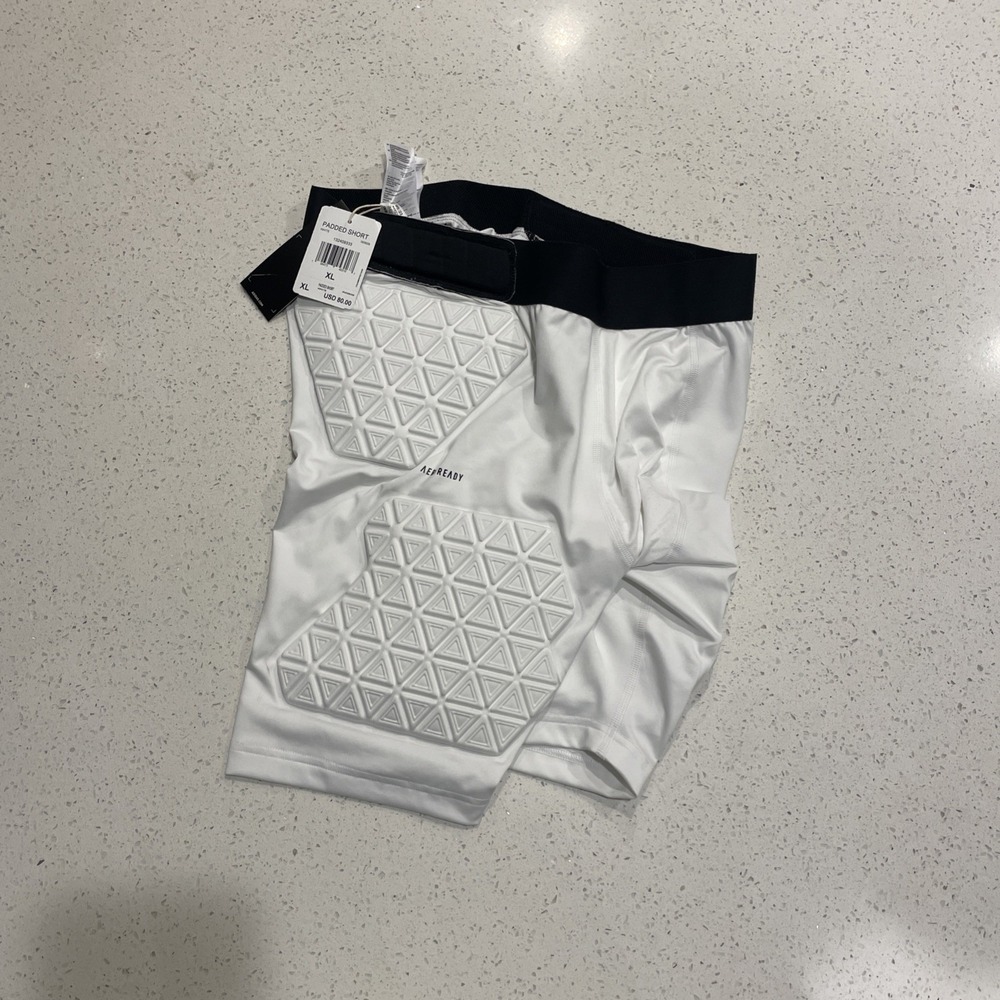 NWT $80 Men's XL Adidas Aeroready‎ Padded Football Shorts White IM3608